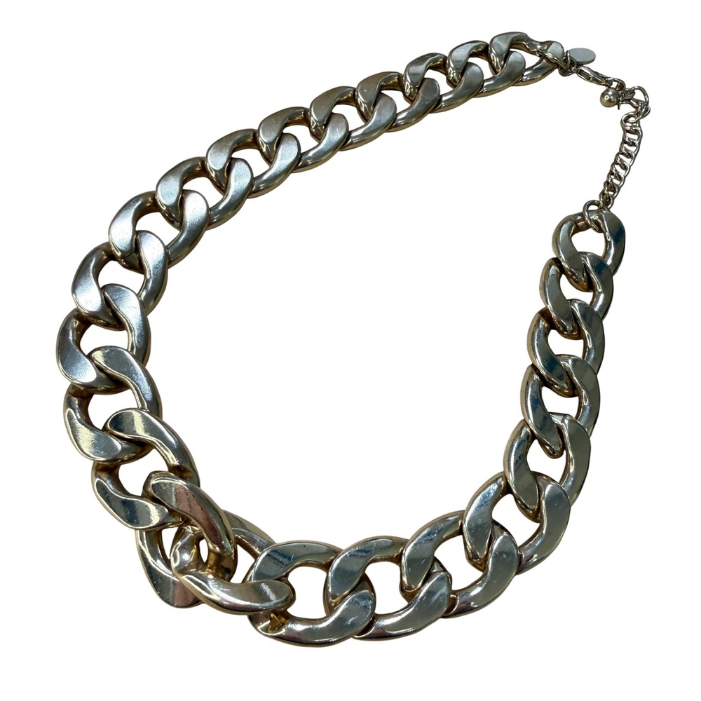Guess Chain Necklace Gold Statement Chunky Bold Chic - Picture 5 of 8